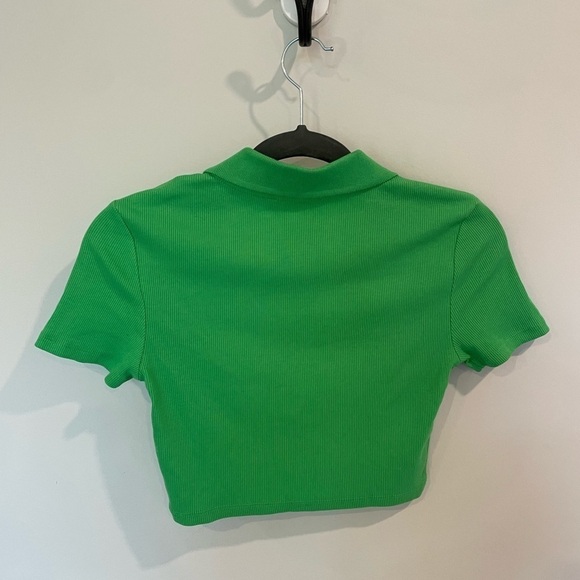 Zara Green Cropped Shirt - Picture 6 of 8